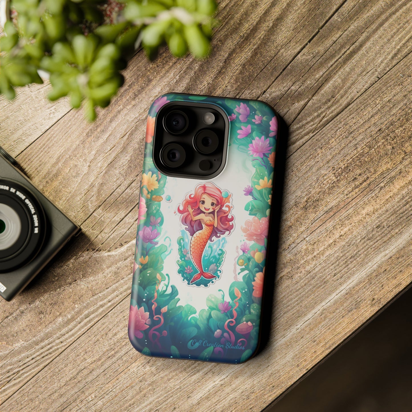 "Pink Seaflower Mermaid" -MagSafe Tough iPhone Cases