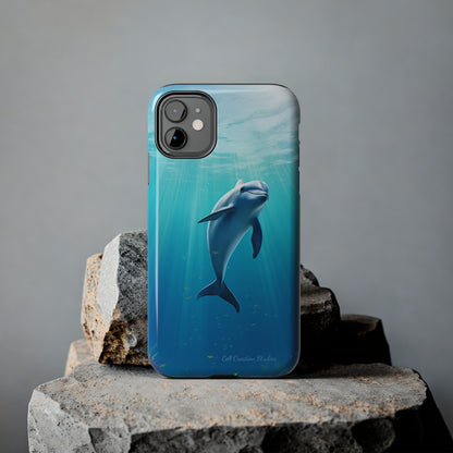 Introducing the "Dolphin Serenity" Cell Phone Case – Dive into Tranquility with a Graceful Dolphin -Tough Phone Cases