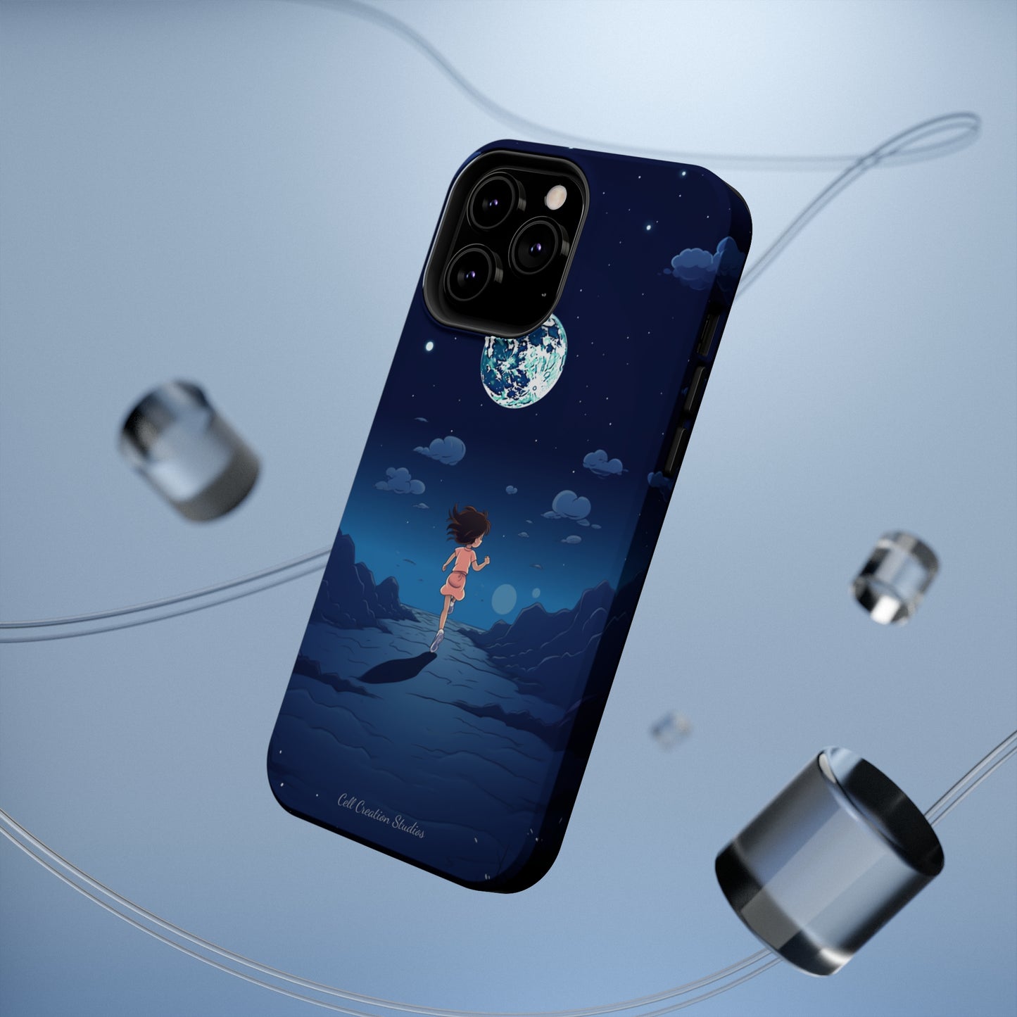 Introducing the "Moonlit Runner" Cell Phone Case – Embrace Adventure with a Captivating Lunar Design -MagSafe Tough Cases