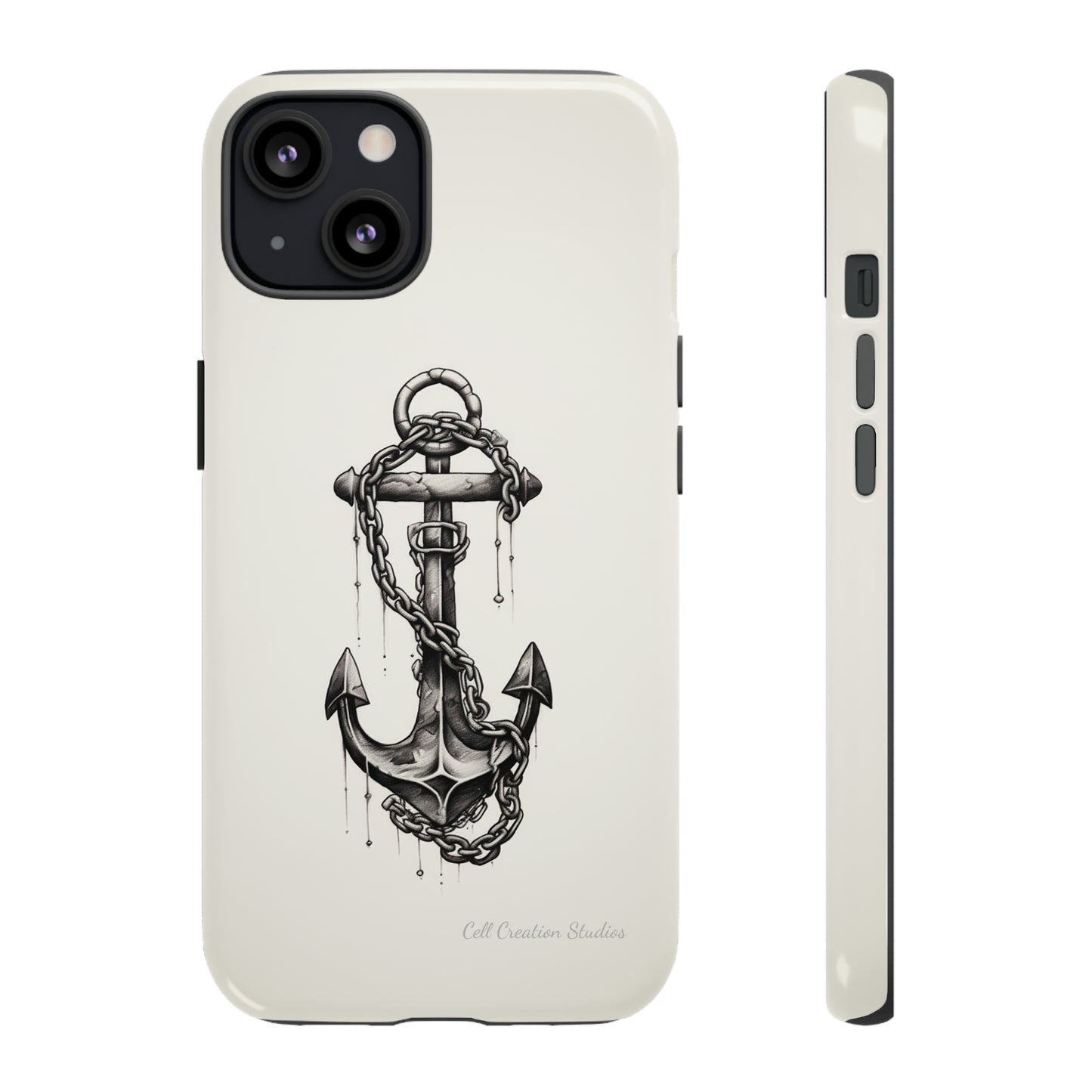 "Nautical Elegance Anchor" -Tough iPhone Cases