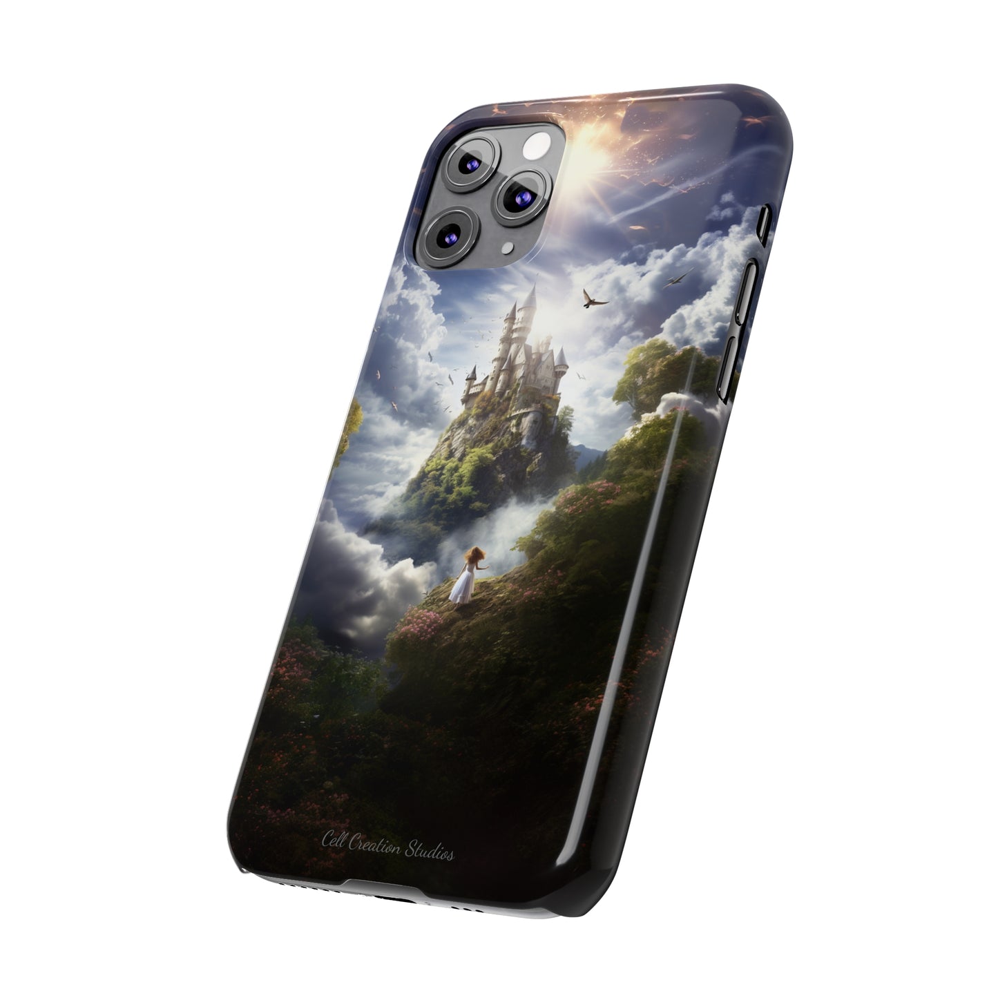 Introducing the "Enchanted Discovery" Cell Phone Case – Embark on a Journey of Magic with a Girl and a Magical Castle! -Slim Phone Cases