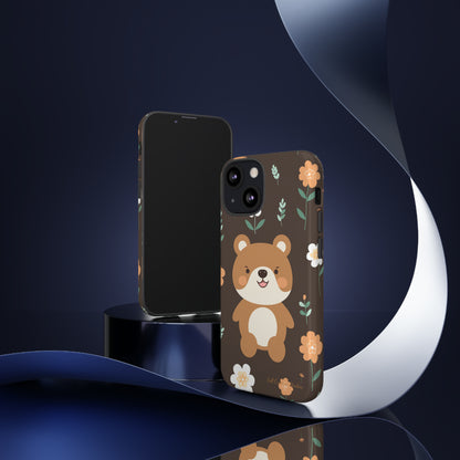 "Floral Bear Elegance" -Tough Phone Cases