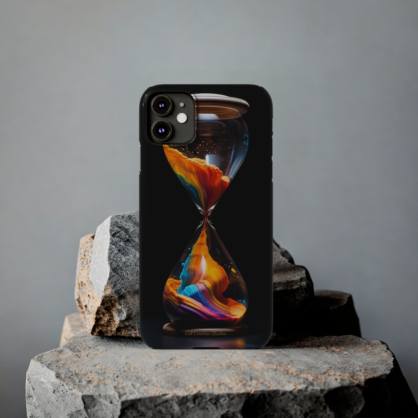 Introducing the "Vibrant Sands of Time" Cell Phone Case – Embrace the Beauty of Colorful Hourglass Design -Tough Cases