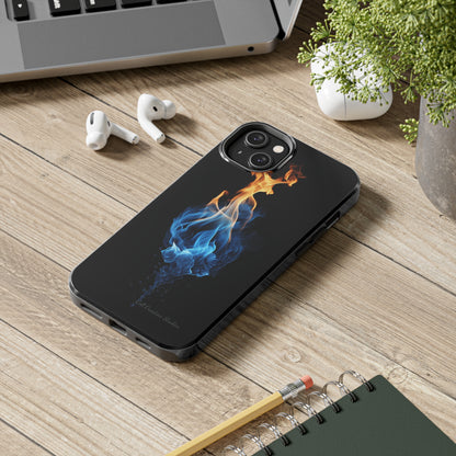 "Elegant Blue and Orange Flame" Phone Case: Ignite Your Style -Tough Phone Cases