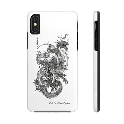 "Samurai and Dragon Sketch" -Tough iPhone Cases