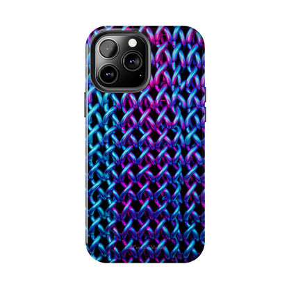 Introducing the "Neon Chainlink Glow" Cell Phone Case – Illuminate Your Style with Vibrant Chain Pattern Design -Tough Phone Cases