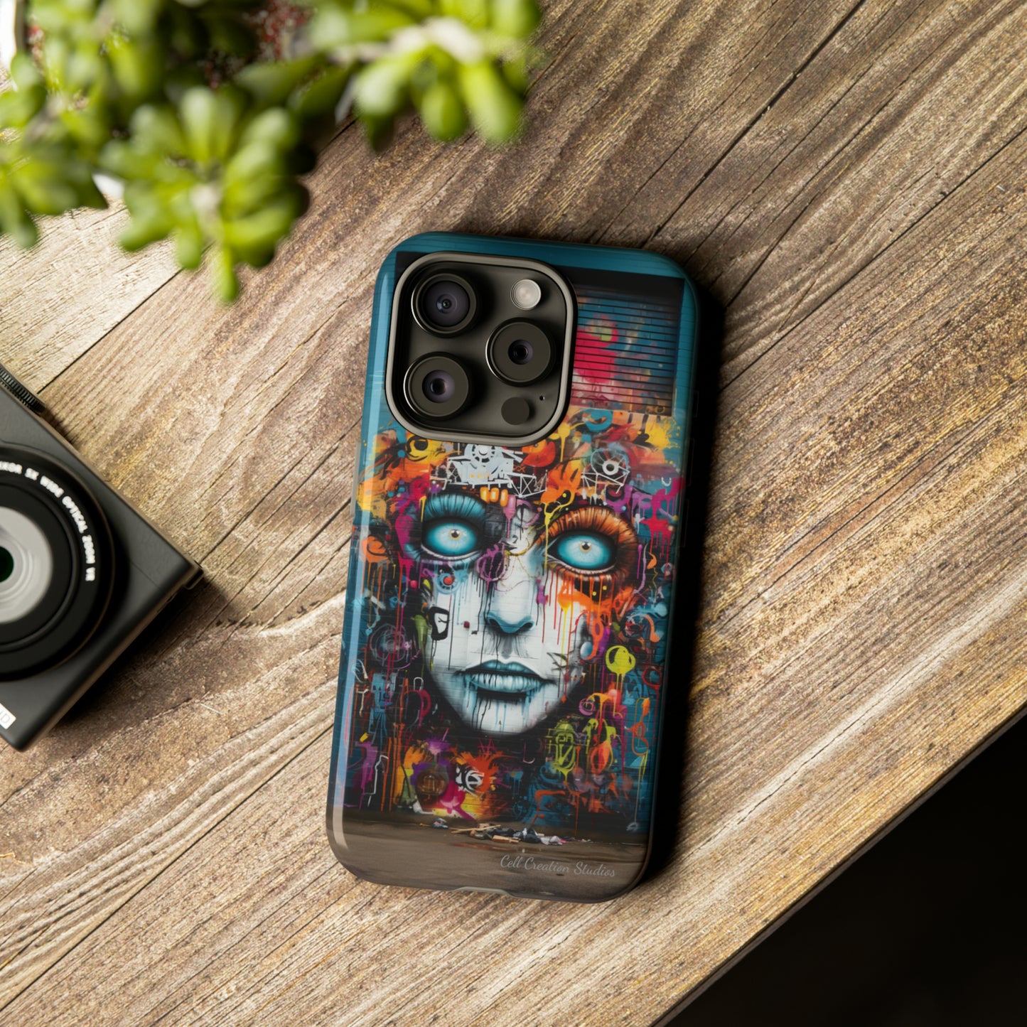 Elevate Your Style with our "Graffiti Face Concrete Wall" Phone Case -Tough Cases