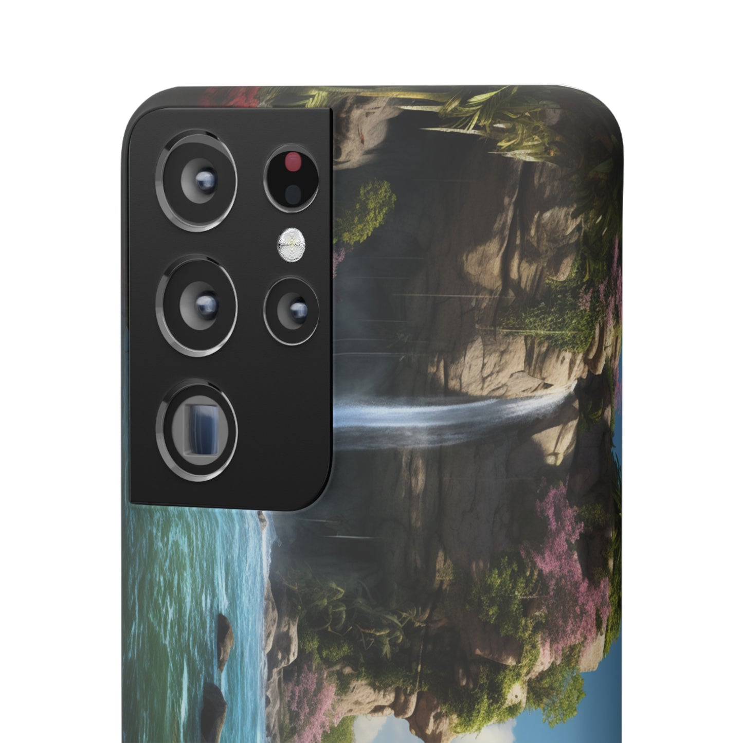 Introducing the "Nature's Cascade" Cell Phone Case – Capture Majestic Beauty with Rock Cliffs and Waterfall! -Snap Cases