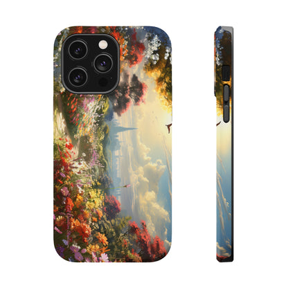 Introducing the "Floral Haven" Cell Phone Case – Where Nature and Urban Marvels Converge! -MagSafe Tough Cases