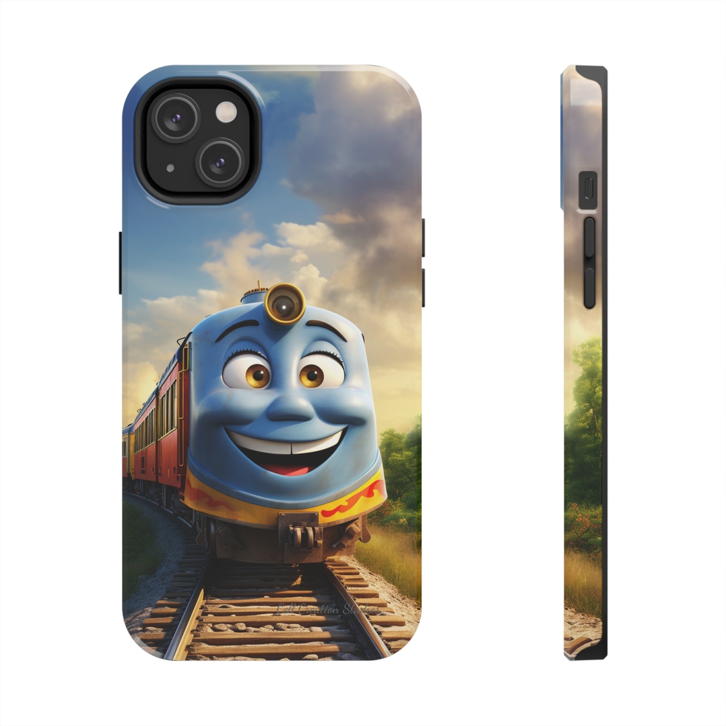 The "Smiling Blue Train" Phone Case -Tough Phone Cases