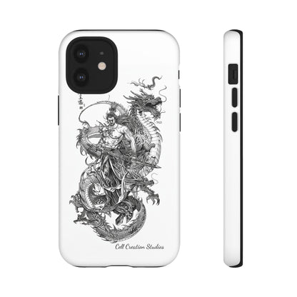 "Samurai and Dragon Sketch" -Tough iPhone Cases