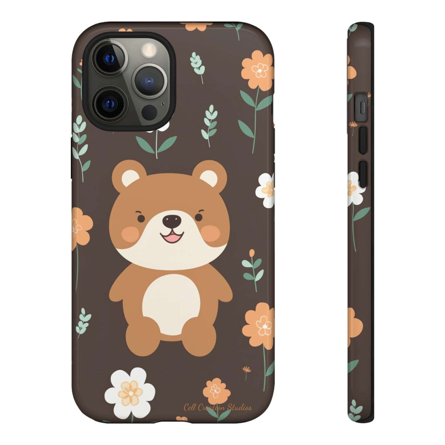 "Floral Bear Elegance" -Tough Phone Cases