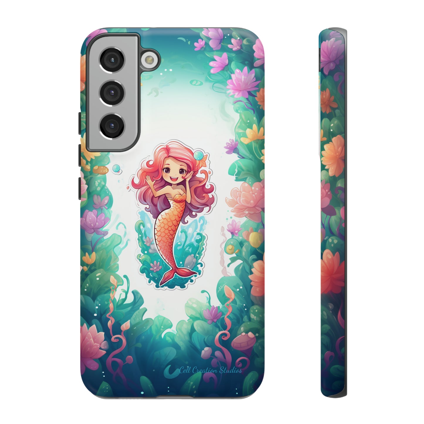 "Pink Seaflower Mermaid" -Tough Samsung Phone Cases