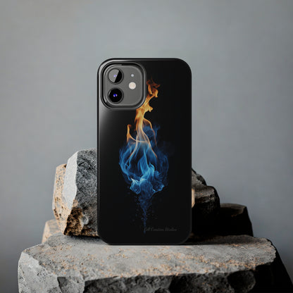 "Elegant Blue and Orange Flame" Phone Case: Ignite Your Style -Tough Phone Cases