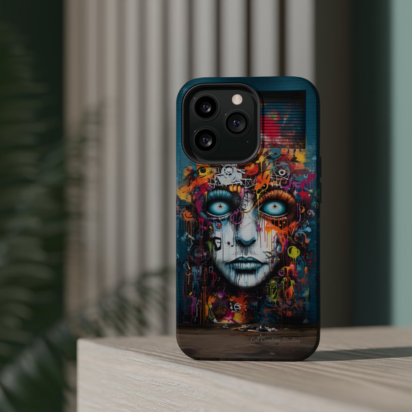 Elevate Your Style with our "Graffiti Face Concrete Wall" Phone Case -MagSafe Tough Cases