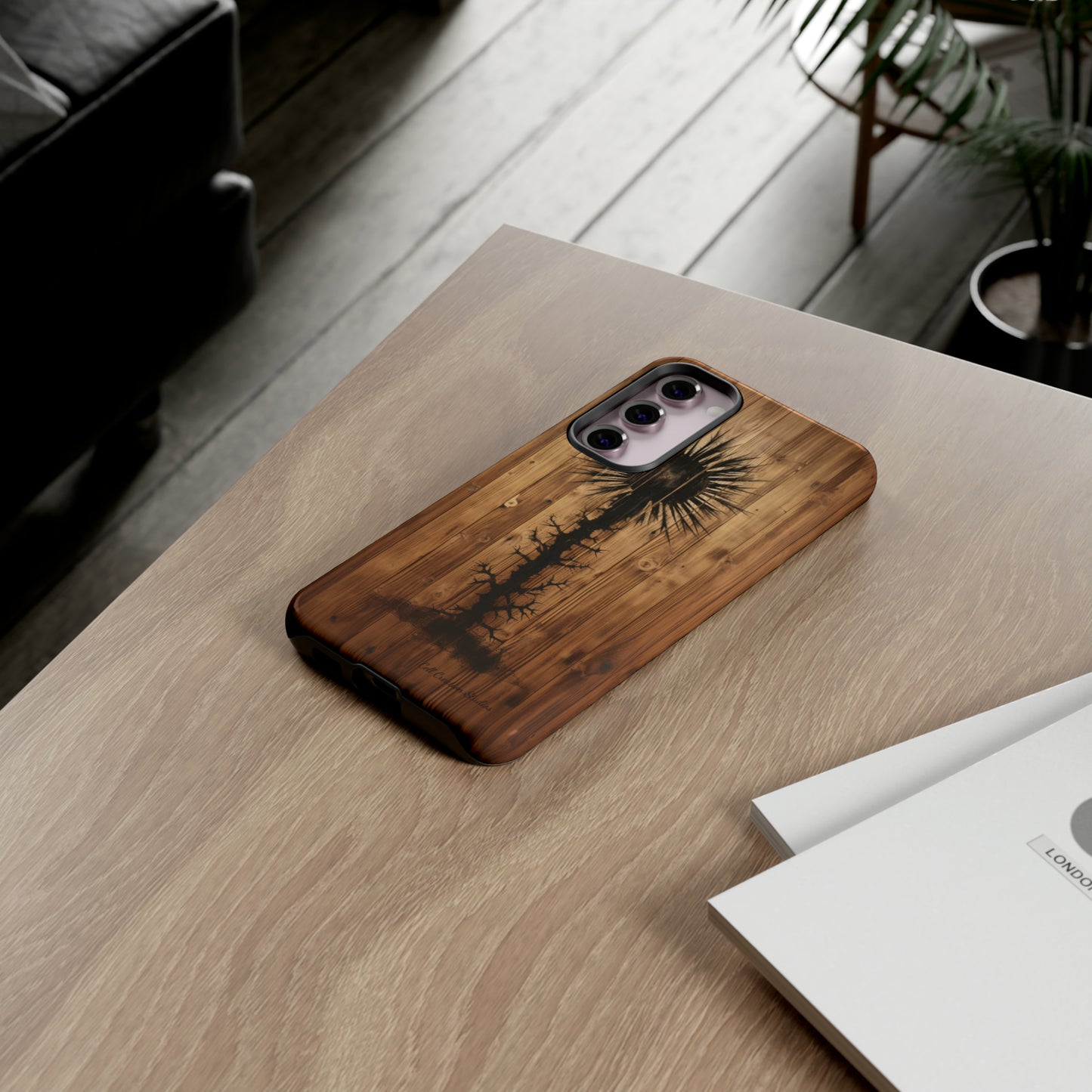 "Desert Plant on Wood Themed Phone Case: Embrace Nature's Beauty" -Tough Cases