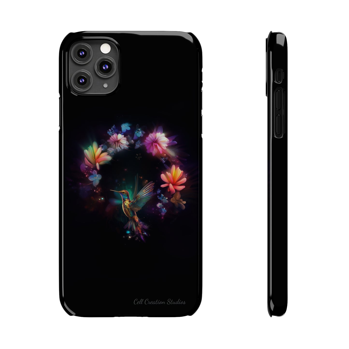 Introducing the "Floral Harmony Hummingbird" Cell Phone Case – Where Elegance Meets Nature -Slim Phone Cases