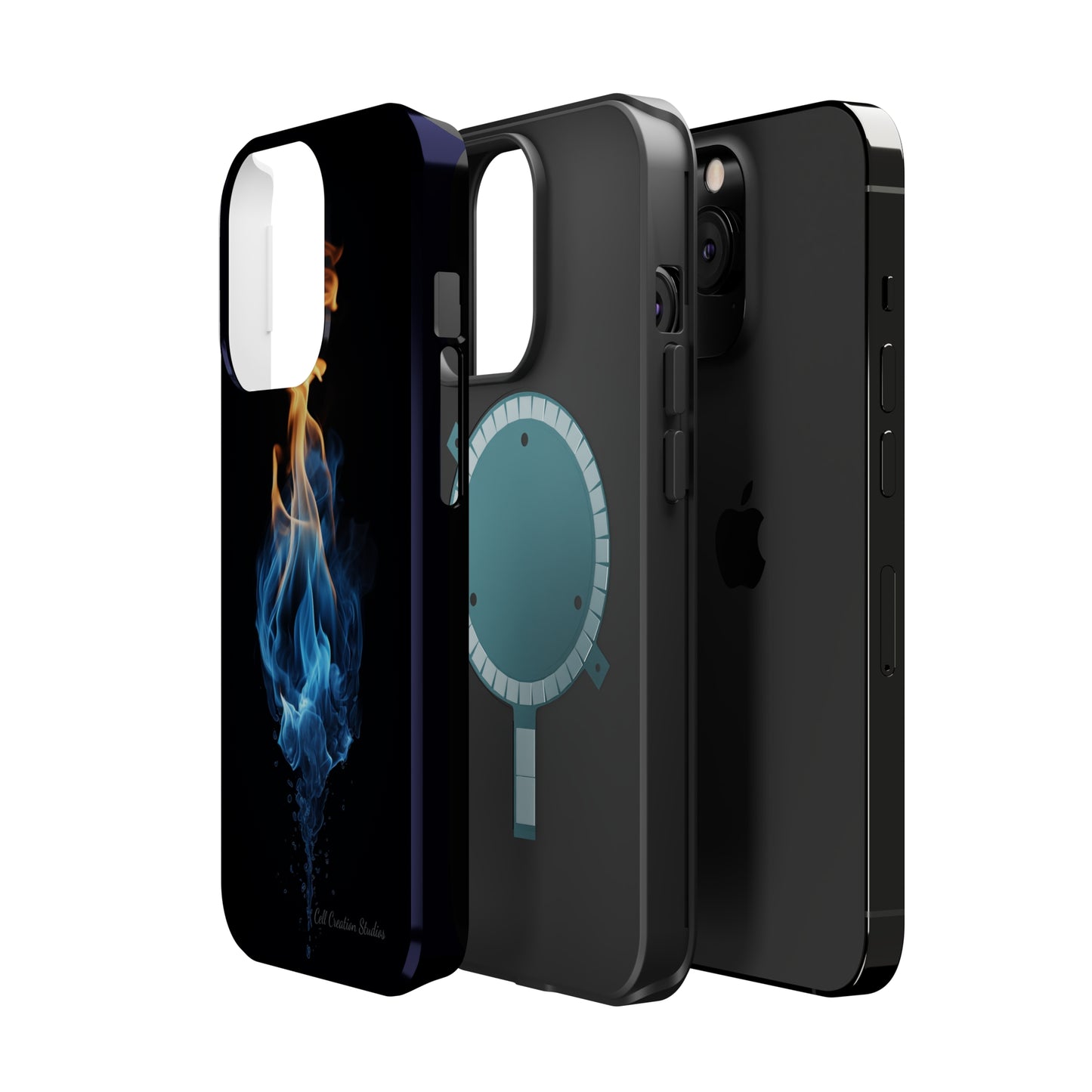 "Elegant Blue and Orange Flame" Phone Case: Ignite Your Style -MagSafe Tough Cases