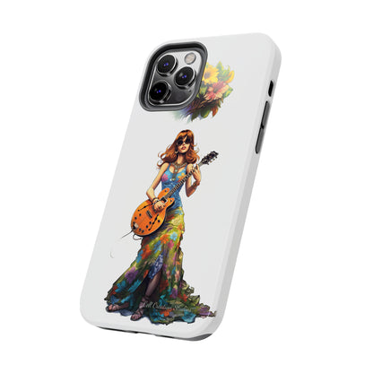 Introducing the "Hippie Chick Groove" Cell Phone Case – Retro Vibes and Musical Delight -Tough Phone Cases