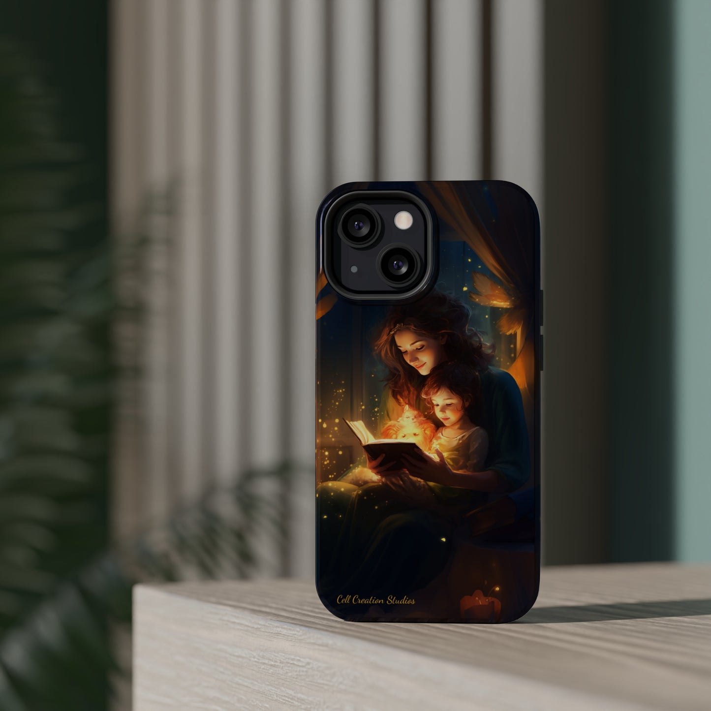 Introducing the "Bedtime Story Bliss" Cell Phone Case – Cherish Heartwarming Moments with Every Glance -MagSafe Tough Cases