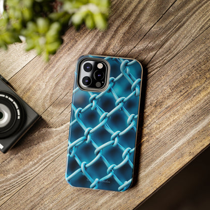 Introducing the "Elegant Chainlink" Cell Phone Case – Embrace Contemporary Style with Blue Chain Link Design -Tough Phone Cases