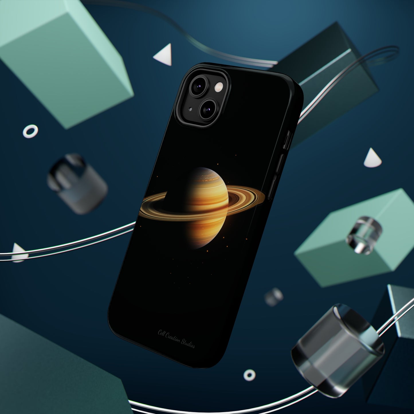 Introducing the "Saturn's Elegance" Cell Phone Case – A Cosmic Masterpiece -MagSafe Tough Cases