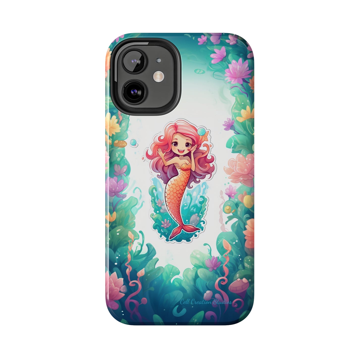 "Pink Seaflower Mermaid" -Tough iPhone Cases