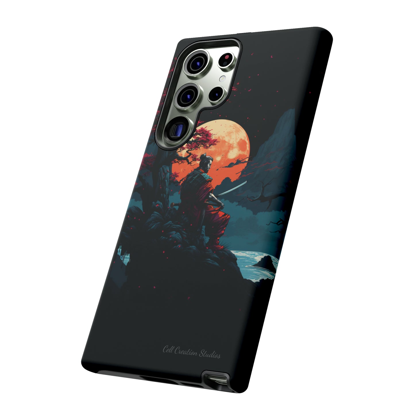 Introducing the "Moonlit Samurai Serenity" Cell Phone Case – Embrace Elegance and Strength -Tough Cases