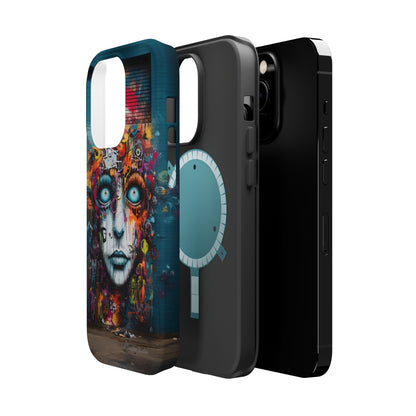 Elevate Your Style with our "Graffiti Face Concrete Wall" Phone Case -MagSafe Tough Cases