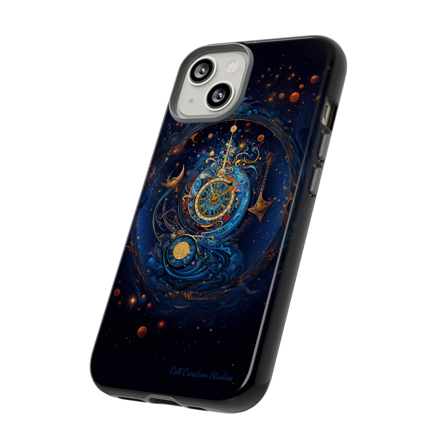 "Cosmic Clock Elegance" -Tough iPhone Cases