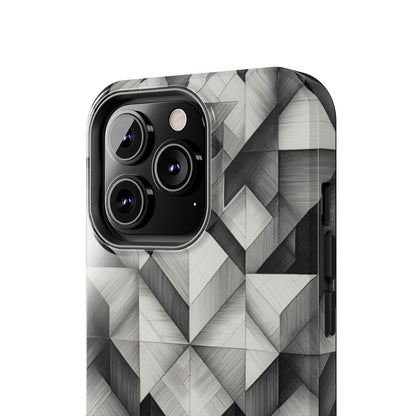 The "Black and White Geometric Pattern" Cell Phone Case- Elevate Your Phone's Style-Tough Phone Cases