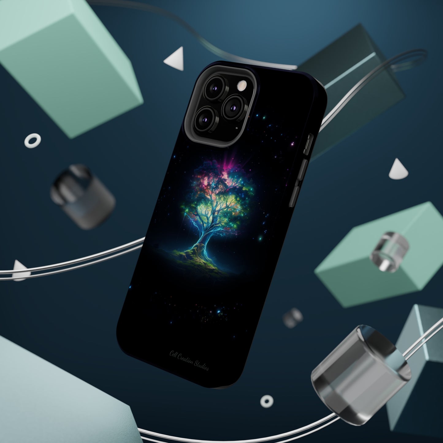 Introducing the "Holographic Tree of Life" Cell Phone Case – A Visionary Blend of Art and Technology -MagSafe Tough Cases