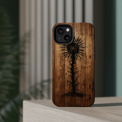 "Desert Plant on Wood Themed Phone Case: Embrace Nature's Beauty" -MagSafe Tough Cases