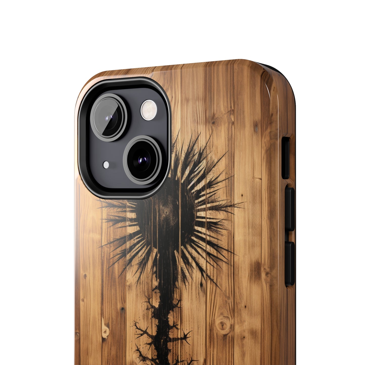 "Desert Plant on Wood Themed Phone Case: Embrace Nature's Beauty"-Tough Phone Cases