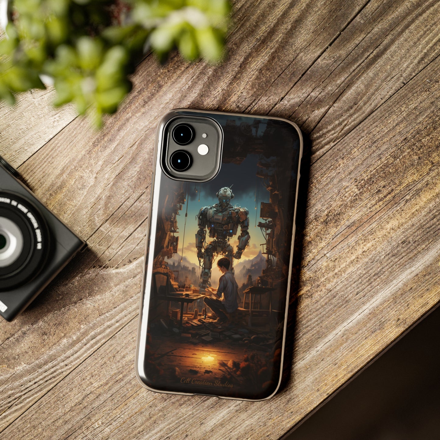 Introducing the "Mechanical Bond" Cell Phone Case – Witness a Captivating Moment of Giant Robot and Boy -Tough Phone Cases