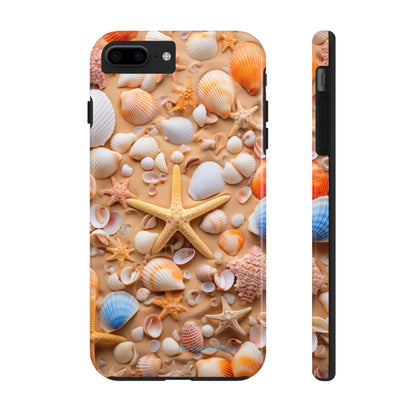 "Seaside Serenity Phone Case: Starfish and Seashells" -Tough Phone Cases