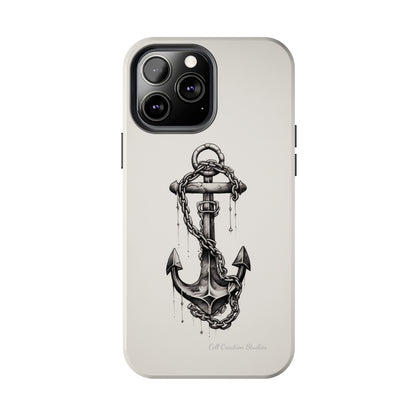 "Nautical Elegance Anchor" -Tough iPhone Cases