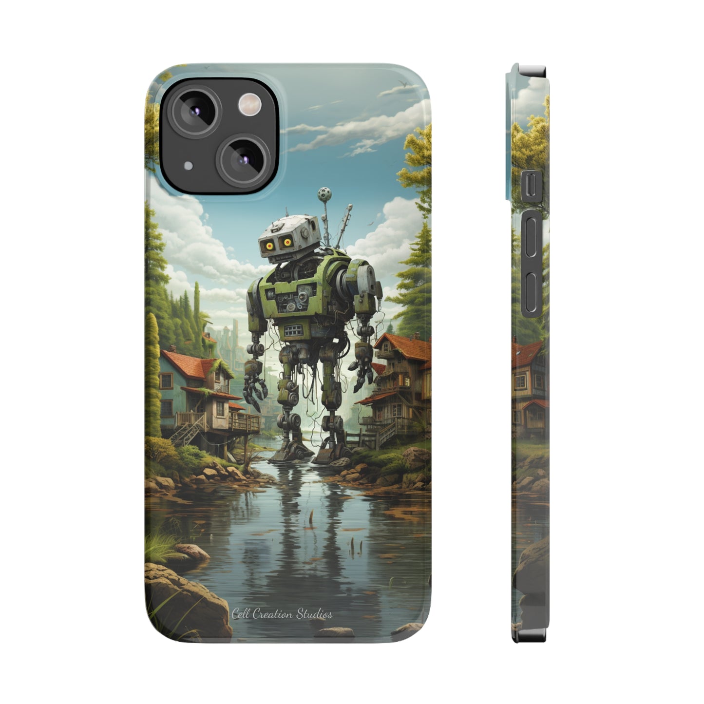 Introducing the "Robo-Rescue" Cell Phone Case – Witness a Heartwarming Scene of Robot Seeking Assistance -Slim Phone Cases