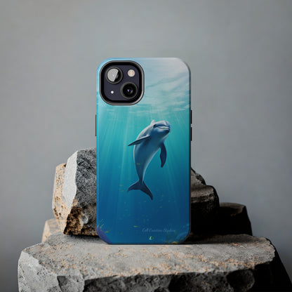 Introducing the "Dolphin Serenity" Cell Phone Case – Dive into Tranquility with a Graceful Dolphin -Tough Phone Cases