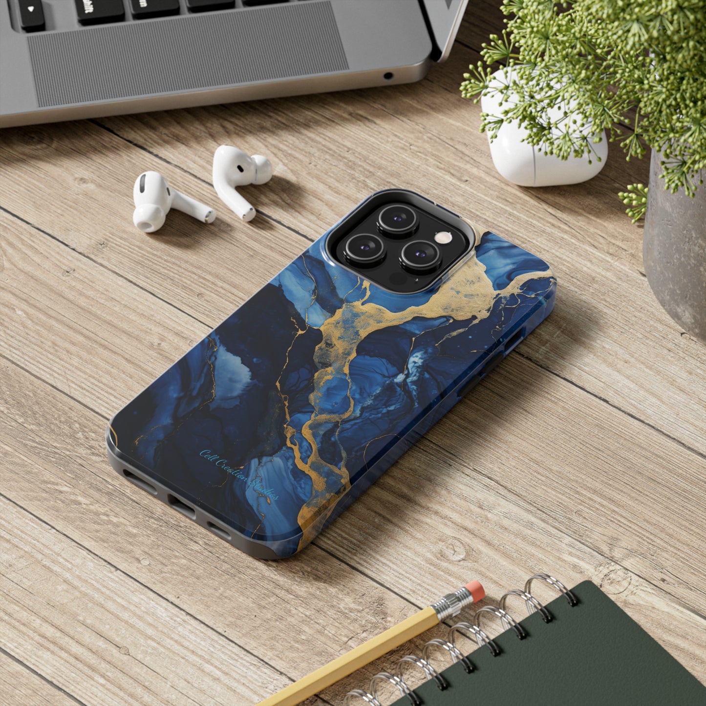 "Azure Elegance Marble" -Tough iPhone Cases