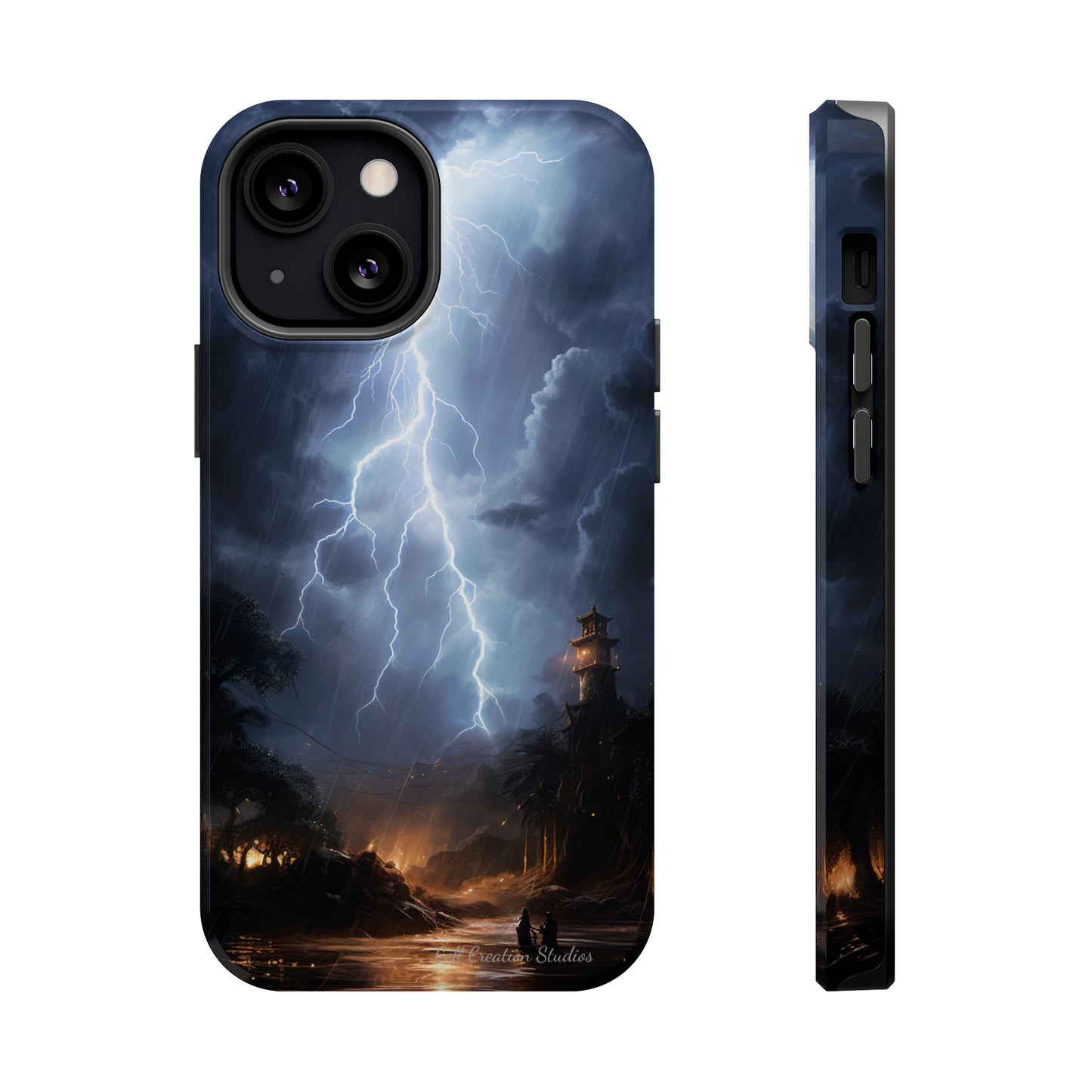 Introducing the "Electric Skies" Cell Phone Case – Unleash the Power of the Storm -MagSafe Tough Cases