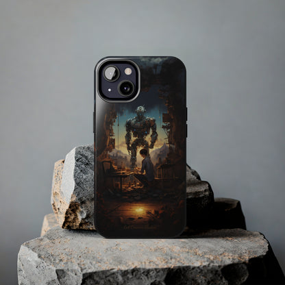 Introducing the "Mechanical Bond" Cell Phone Case – Witness a Captivating Moment of Giant Robot and Boy -Tough Phone Cases