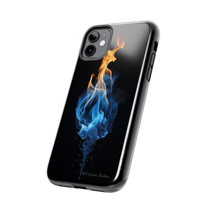 "Elegant Blue and Orange Flame" Phone Case: Ignite Your Style -Tough Phone Cases