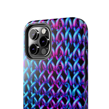 Introducing the "Neon Chainlink Glow" Cell Phone Case – Illuminate Your Style with Vibrant Chain Pattern Design -Tough Phone Cases