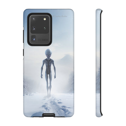 Introducing the "Frosty Extraterrestrial" Cell Phone Case – Embrace Alien Intrigue Amidst the Snowscape -Tough Cases