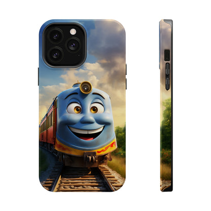 The "Smiling Blue Train" Phone Case -MagSafe Tough Cases