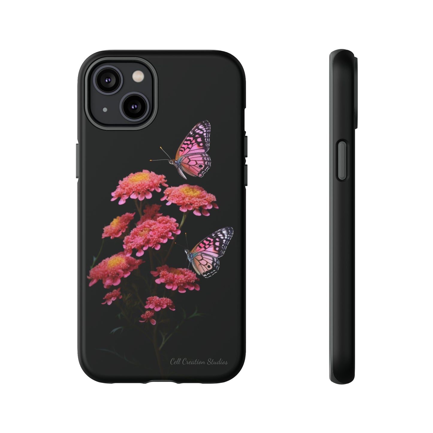 "Achillea Desert Eve Deep Rose & Butterfly" Phone Case -Tough Cases