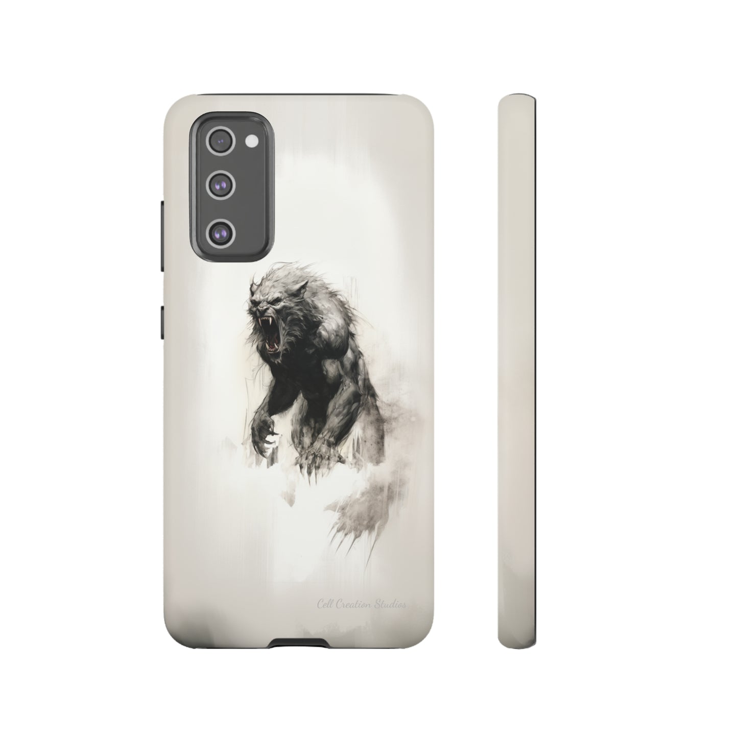 "Moonlit Shadow" Werewolf Sketch Cell Phone Case -Tough Cases