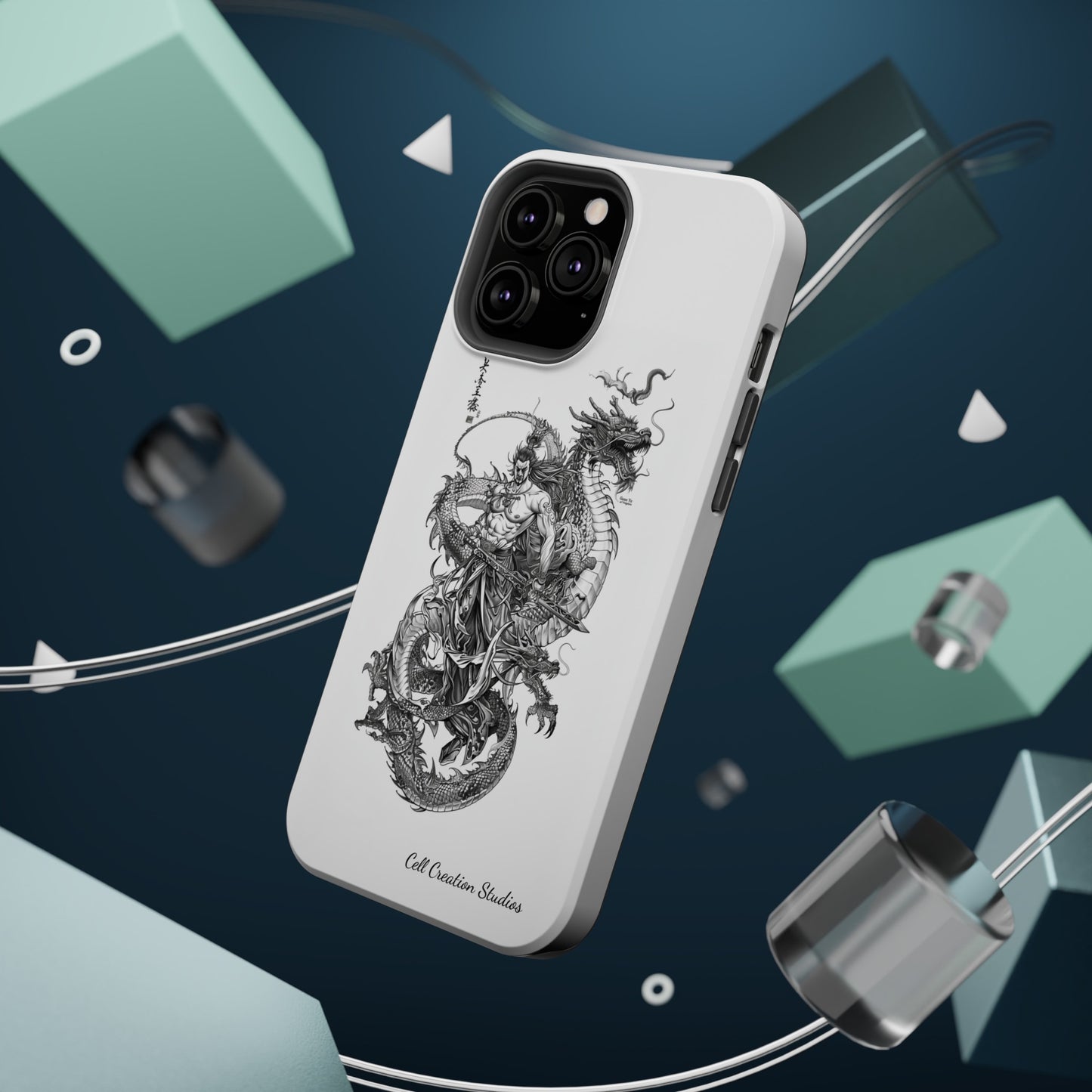 "Samurai and Dragon Sketch" -MagSafe Tough iPhone Cases