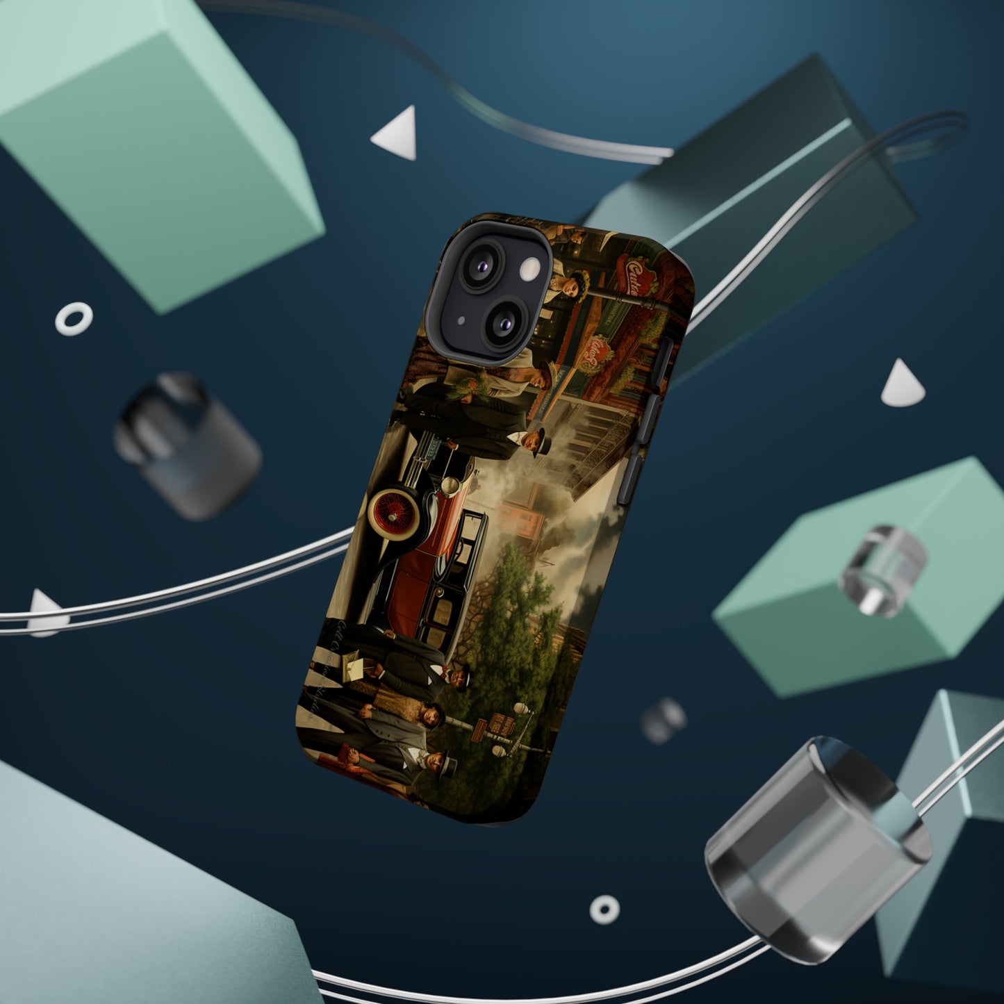 Introducing the "1920s Americana Revival" Cell Phone Case – Step into Nostalgic Elegance with a Vintage Street Scene! -MagSafe Tough Cases